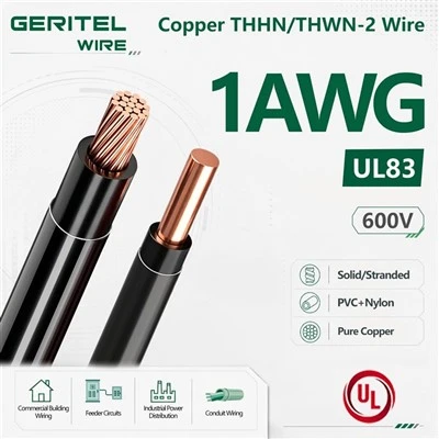 חוט בניין 1 AWG THHN/THWN-2 600V UL רשום