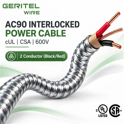 AC90 חוט משוריין נחושת שחור אדום 2C לבניינים רב משפחתיים